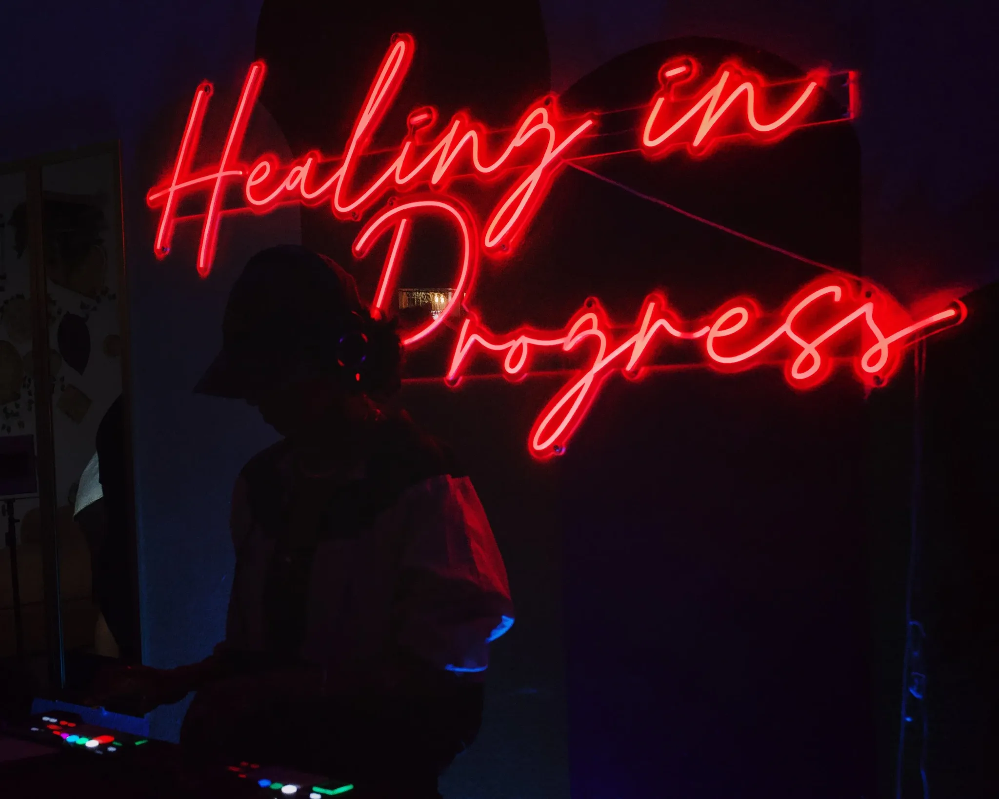 Healing in Progress neon sign